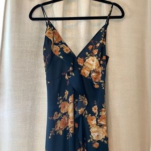 Floral navy blue dress, Small